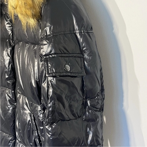 S13 Allie Puffer jacket faux fur trim around hood down fill. Large - Picture 3 of 11